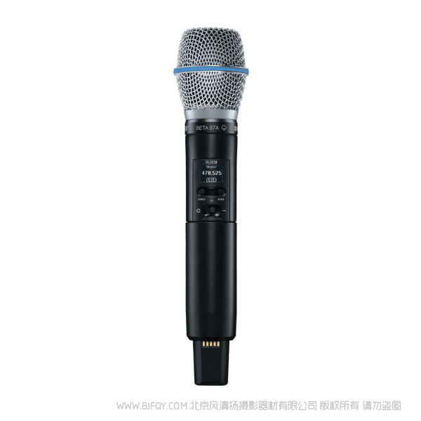 Shure 舒爾 GLXD2+/B87A 數(shù)字無線雙頻段手持式發(fā)射機(采用BETA®87A人聲話筒)